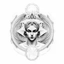metatron and greek godess  nike  tattoo design idea