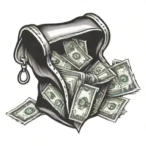 money bag tattoo design idea