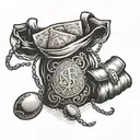 money bag tattoo design idea