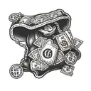 money bag tattoo design idea