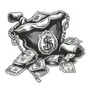 money bag tattoo design idea