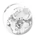 A globe surrounded by various currencies floating in space, symbolizing the client's global perspective as a Forex trader who loves to travel tattoo design idea