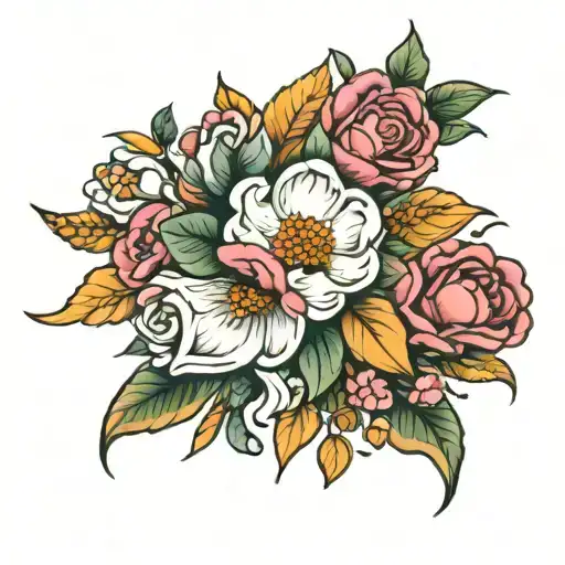 linnea flower tattoo design idea