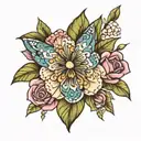 linnea flower tattoo design idea