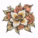 linnea flower tattoo design idea