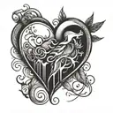 stabbed heart tattoo design idea