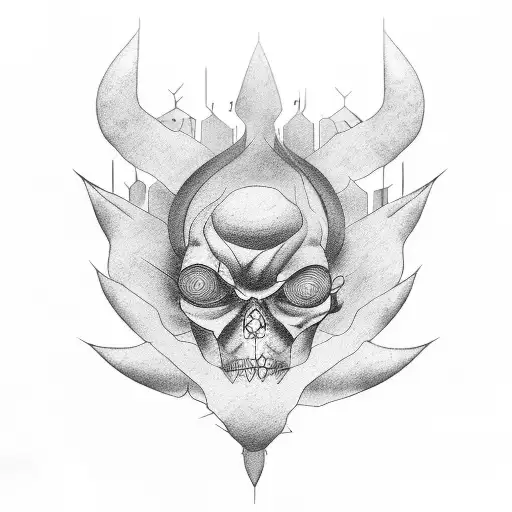 Chaotic ADHD Mind Portrait demonstrating my strong mental health tattoo design idea