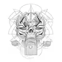 Chaotic ADHD Mind Portrait demonstrating my strong mental health tattoo design idea