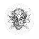 Chaotic ADHD Mind Portrait demonstrating my strong mental health tattoo design idea