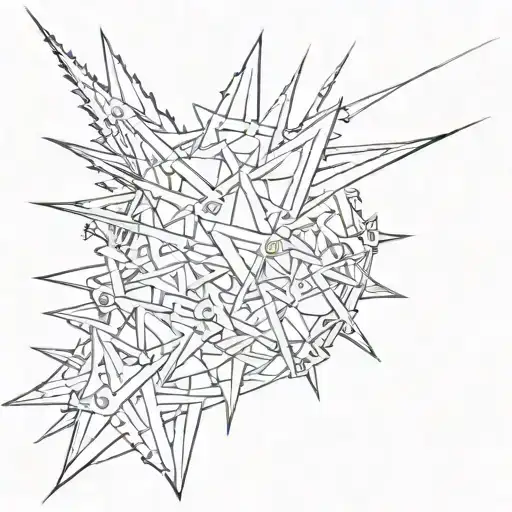 Wire with spikes tattoo design idea