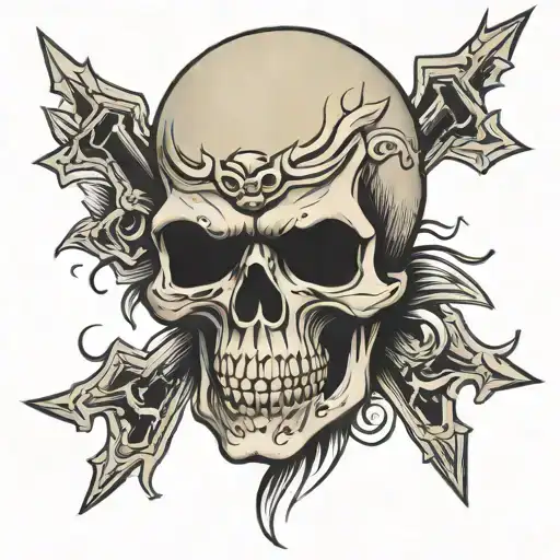 punk skull tattoo design idea