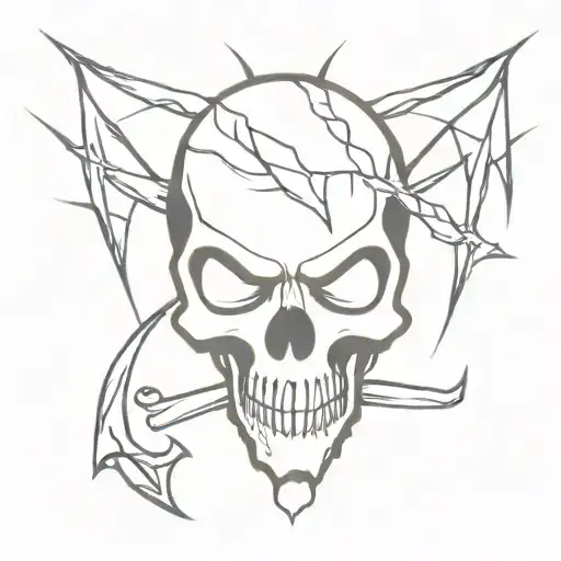 punk skull tattoo design idea