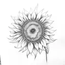 Sunflower with sunglasses tattoo design idea