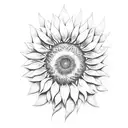 Sunflower with sunglasses tattoo design idea