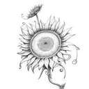 Sunflower with sunglasses tattoo design idea