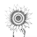Sunflower with sunglasses tattoo design idea