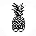 pineapple with sunglasses tattoo design idea