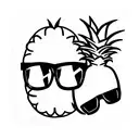 pineapple with sunglasses tattoo design idea