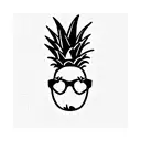 pineapple with sunglasses tattoo design idea
