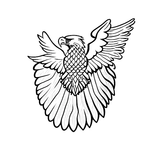 Eagle mexican wings tattoo design idea