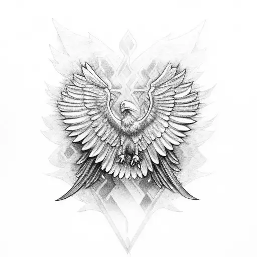Eagle mexican wings tattoo design idea