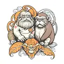 walrus and monkey tattoo design idea