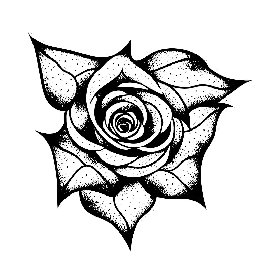 Silhouette Rose Thorns Vines tattoo design idea