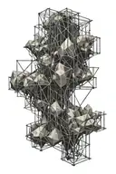 broken bars of a cage turning into crystals, roots, and mycelium  tattoo design idea