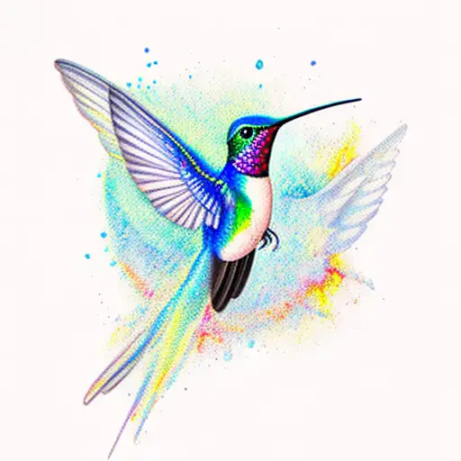 Watercolour Hummingbird Tattoo Pair – Featherfields
