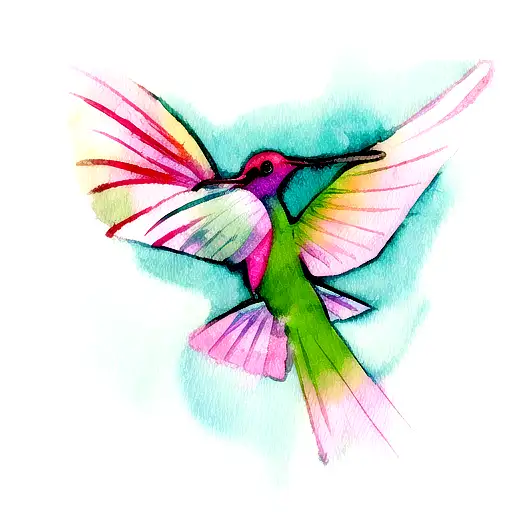 InkoTattoo : Temporary Tattoo | Bird | Hummingbird Watercolors - INKOTATTOO