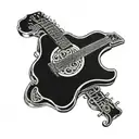 An acoustic guitar with intricate Celtic knotwork intertwined in the design tattoo design idea