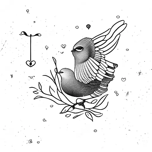 song bird with lyrics from fleetwood mac song bird and the date under the bird 17.12.16 tattoo design idea