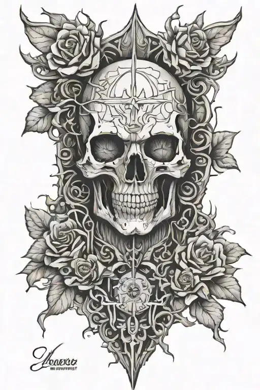 morior Invictus tattoo design idea