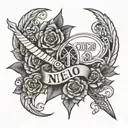 Filipino tattoo with put god first letter and a bible verse  tattoo design idea