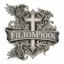 Filipino tattoo with put god first letter and a bible verse  tattoo design idea