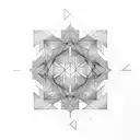 geometric strip tattoo design idea