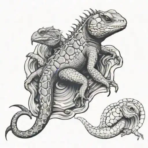 reptiles tattoo design idea
