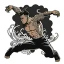 muscular black boy leaping tattoo design idea