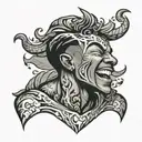 muscular black boy laughing villainously  tattoo design idea