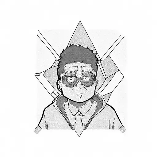 evil morty holding a camera tattoo design idea