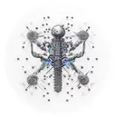 full back titanium cybernetic spine with additional outlines of scratches and diodes tattoo design idea