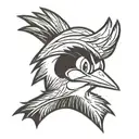woody woodpecker headshot looking to the right tattoo design idea