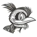 woody woodpecker headshot looking to the right tattoo design idea