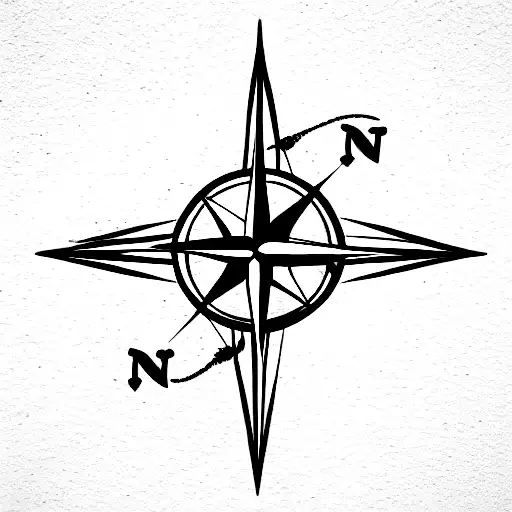 Compass with "Always yours"  tattoo design idea