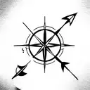 Arrow witn compass  tattoo design idea