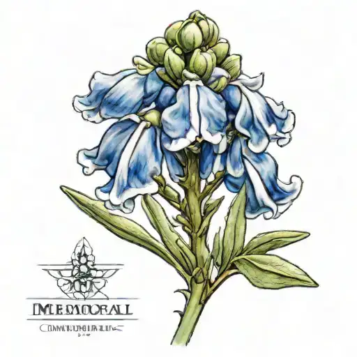 memorial bluebonnet tattoo design idea