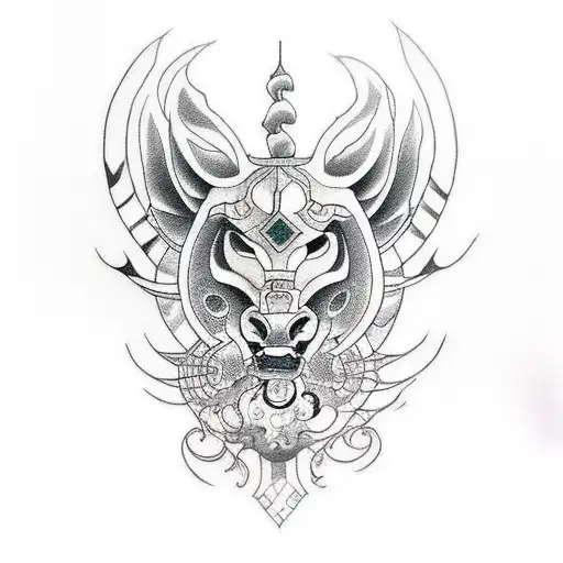 sunrays with centaur tattoo design idea