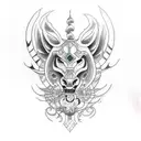 sunrays with centaur tattoo design idea