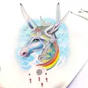 sunrays with centaur tattoo design idea