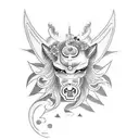 sunrays with centaur tattoo design idea